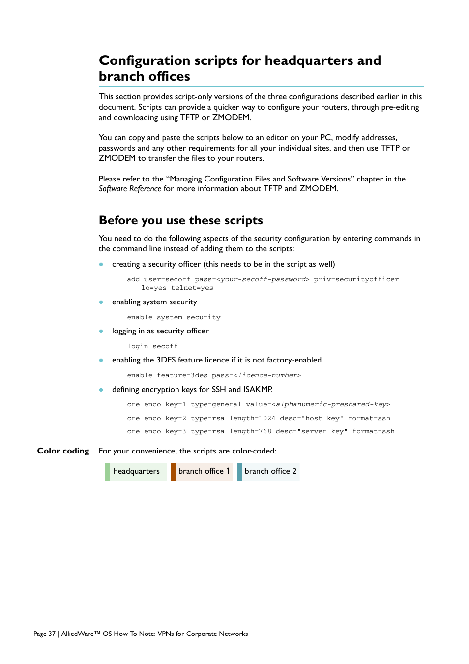 Before you use these scripts | Allied Telesis AlliedWare AR440S User Manual | Page 37 / 53