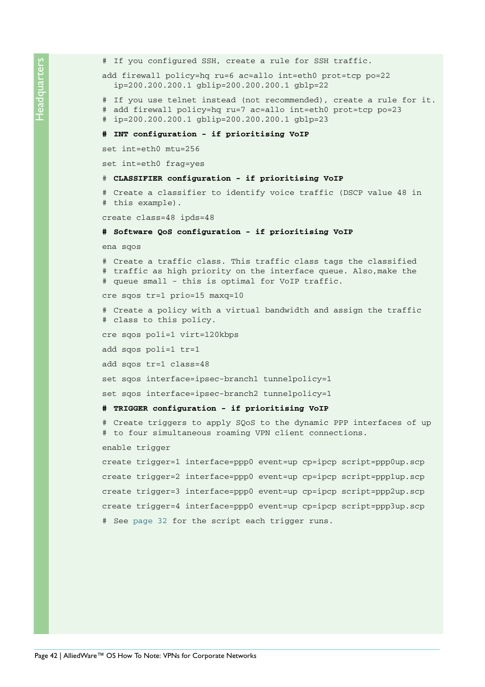 Headquar ters | Allied Telesis AlliedWare AR440S User Manual | Page 42 / 53
