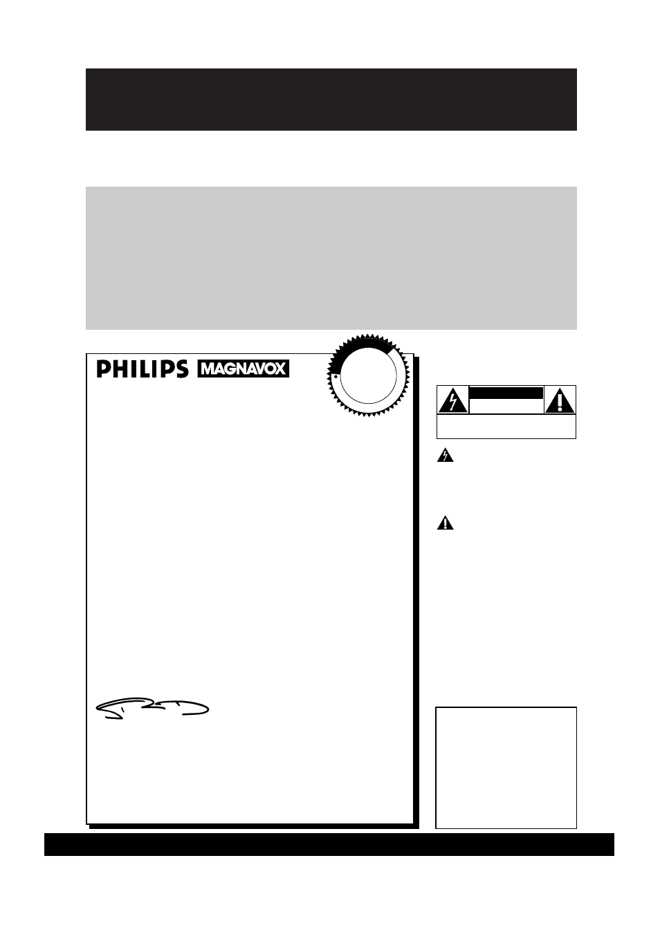 Safety, Hurry, Warranty verification | Owner confirmation, Model registration, Know these, Symbols, Philips magnavox, For customer use | Philips VRX362AT User Manual | Page 2 / 56