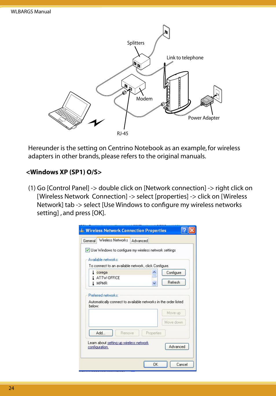 Windows xp (sp1) o/s | Allied Telesis CG-WLBARGS User Manual | Page 26 / 58