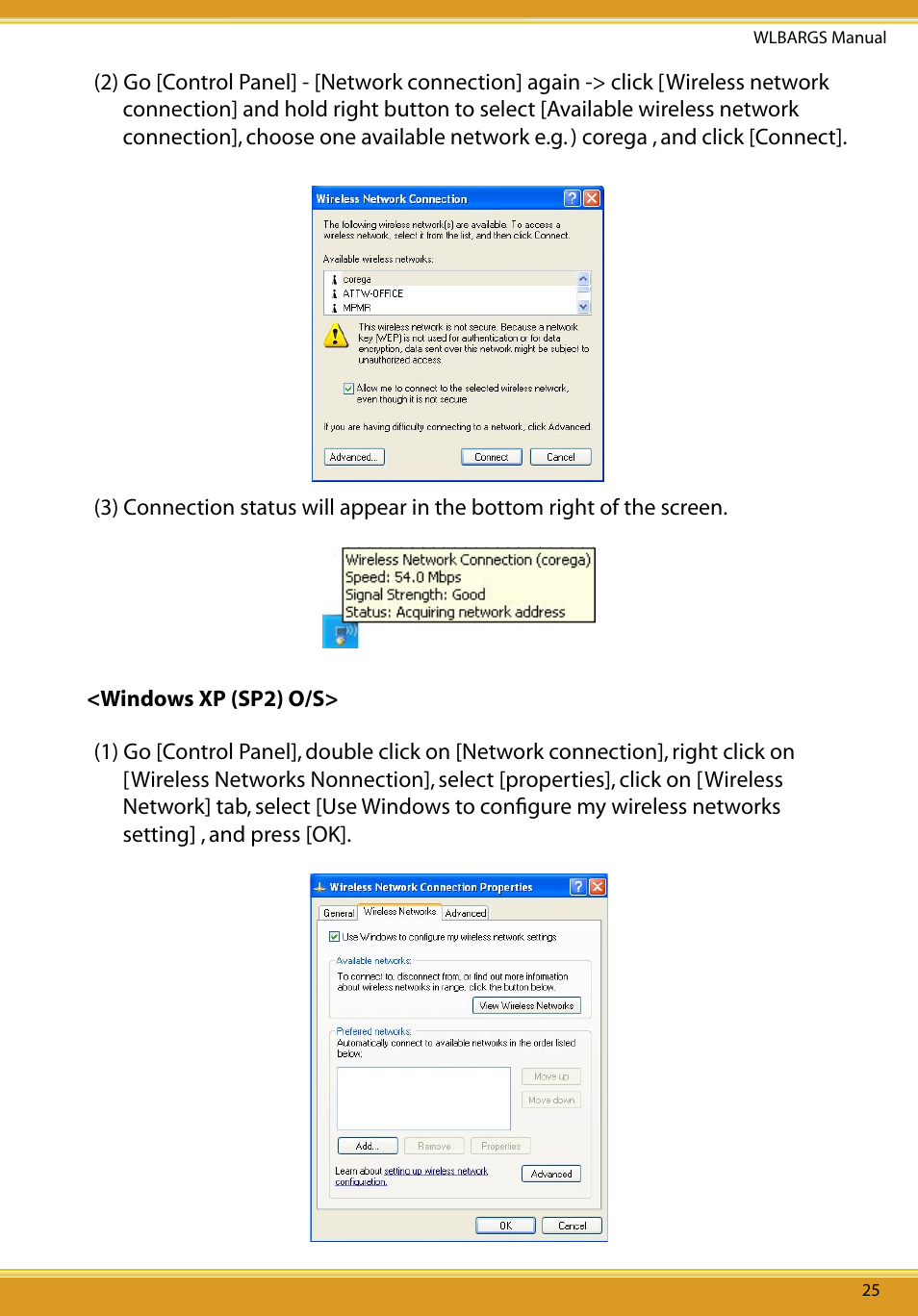 Windows xp (sp2) o/s | Allied Telesis CG-WLBARGS User Manual | Page 27 / 58