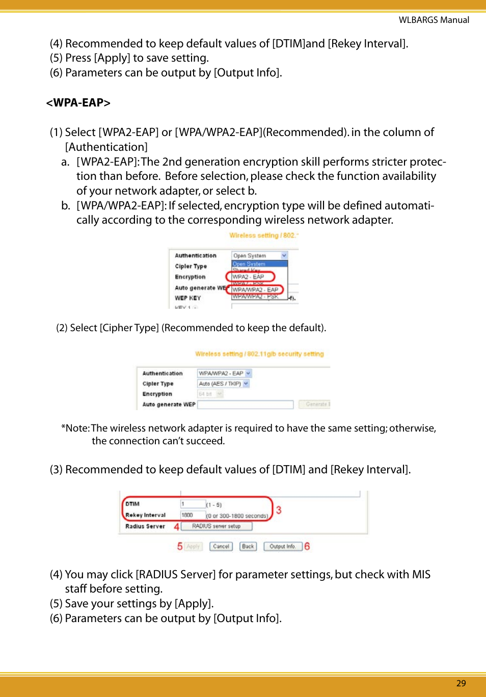 Wpa-eap | Allied Telesis CG-WLBARGS User Manual | Page 31 / 58