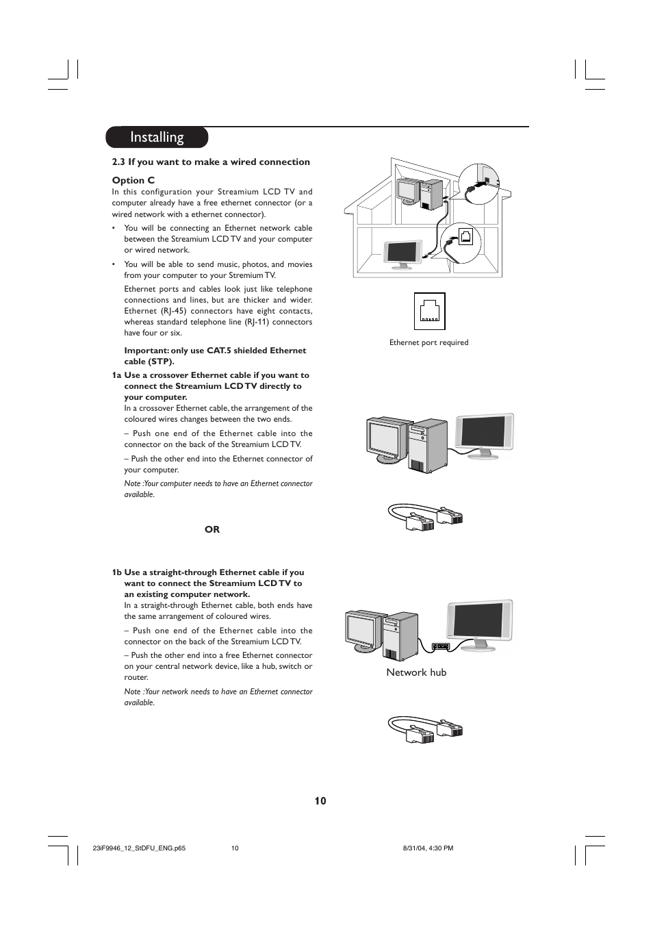 Installing | Philips 23PF9976I-37 User Manual | Page 10 / 64