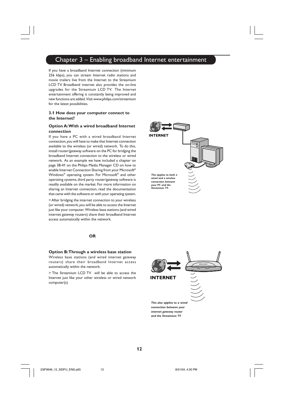 Internet | Philips 23PF9976I-37 User Manual | Page 12 / 64