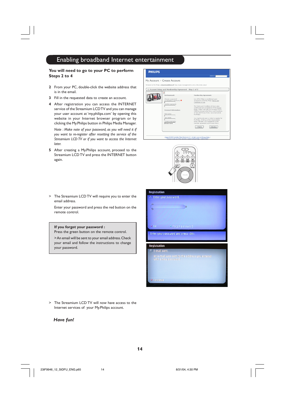 Enabling broadband internet entertainment | Philips 23PF9976I-37 User Manual | Page 14 / 64