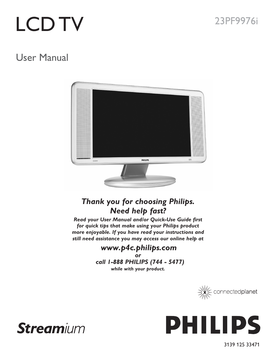 Lcd tv, User manual | Philips 23PF9976I-37 User Manual | Page 25 / 64