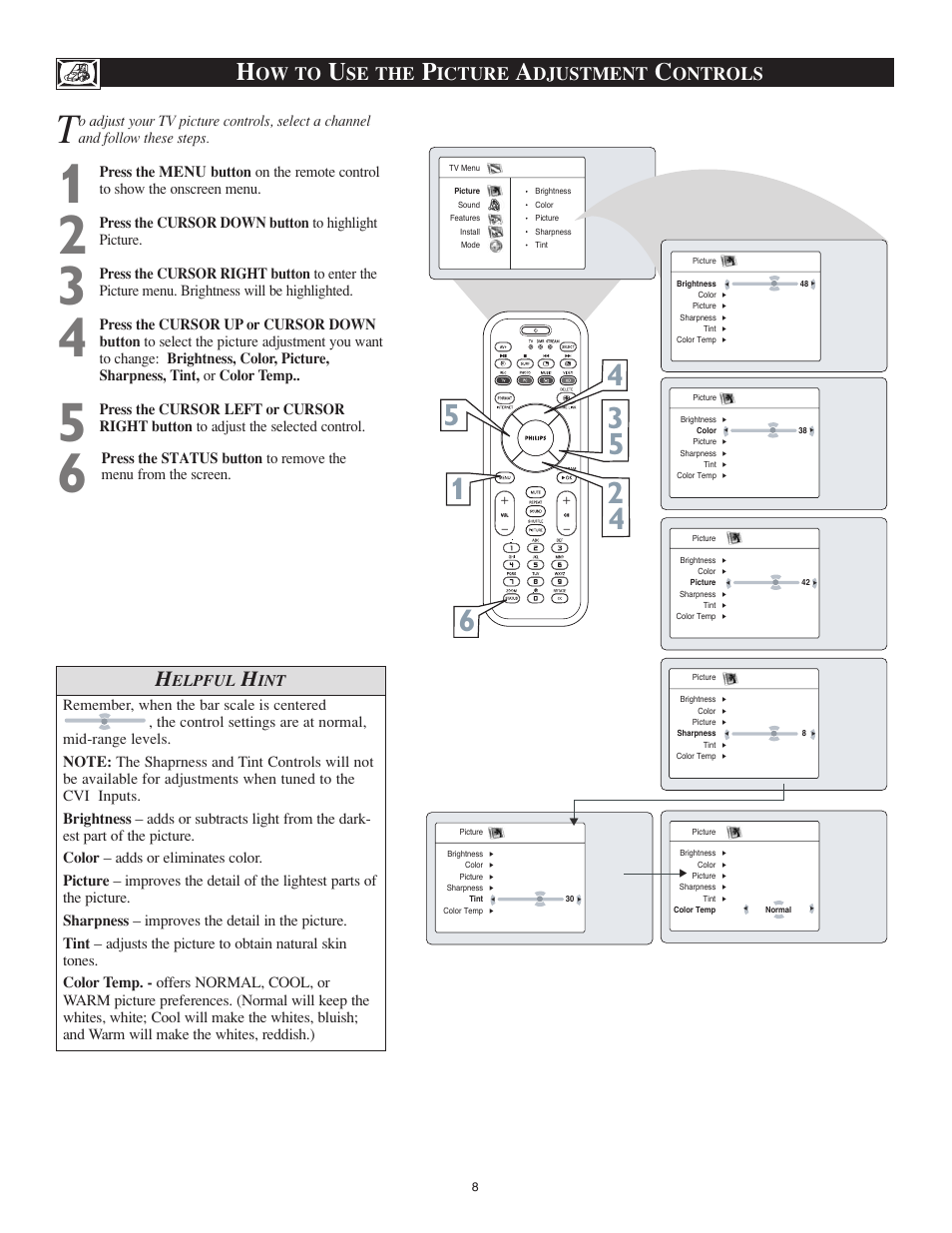 Ow to, Se the, Icture | Djustment, Ontrols, Elpful | Philips 23PF9976I-37 User Manual | Page 32 / 64