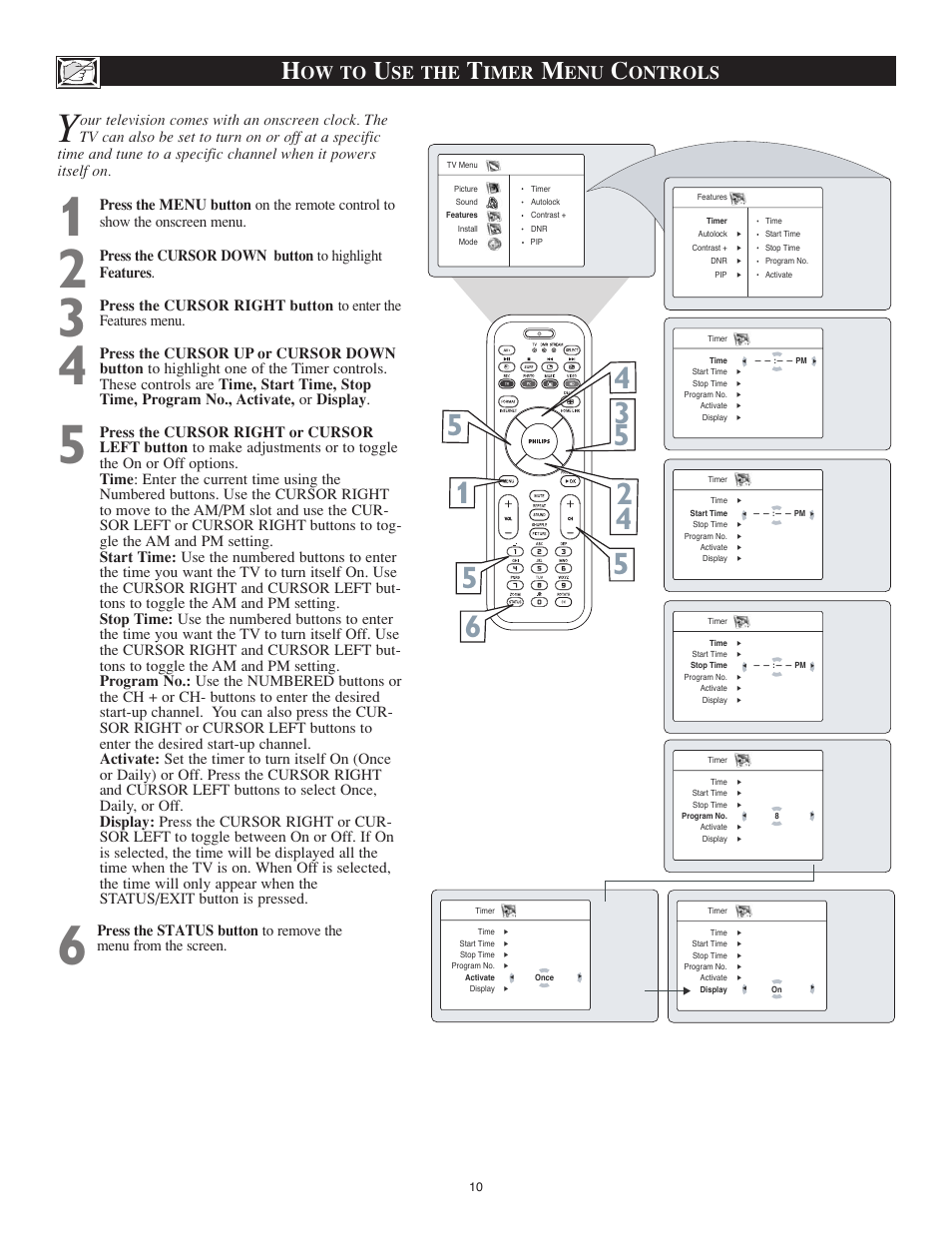 Ow to, Se the, Imer | Ontrols | Philips 23PF9976I-37 User Manual | Page 34 / 64