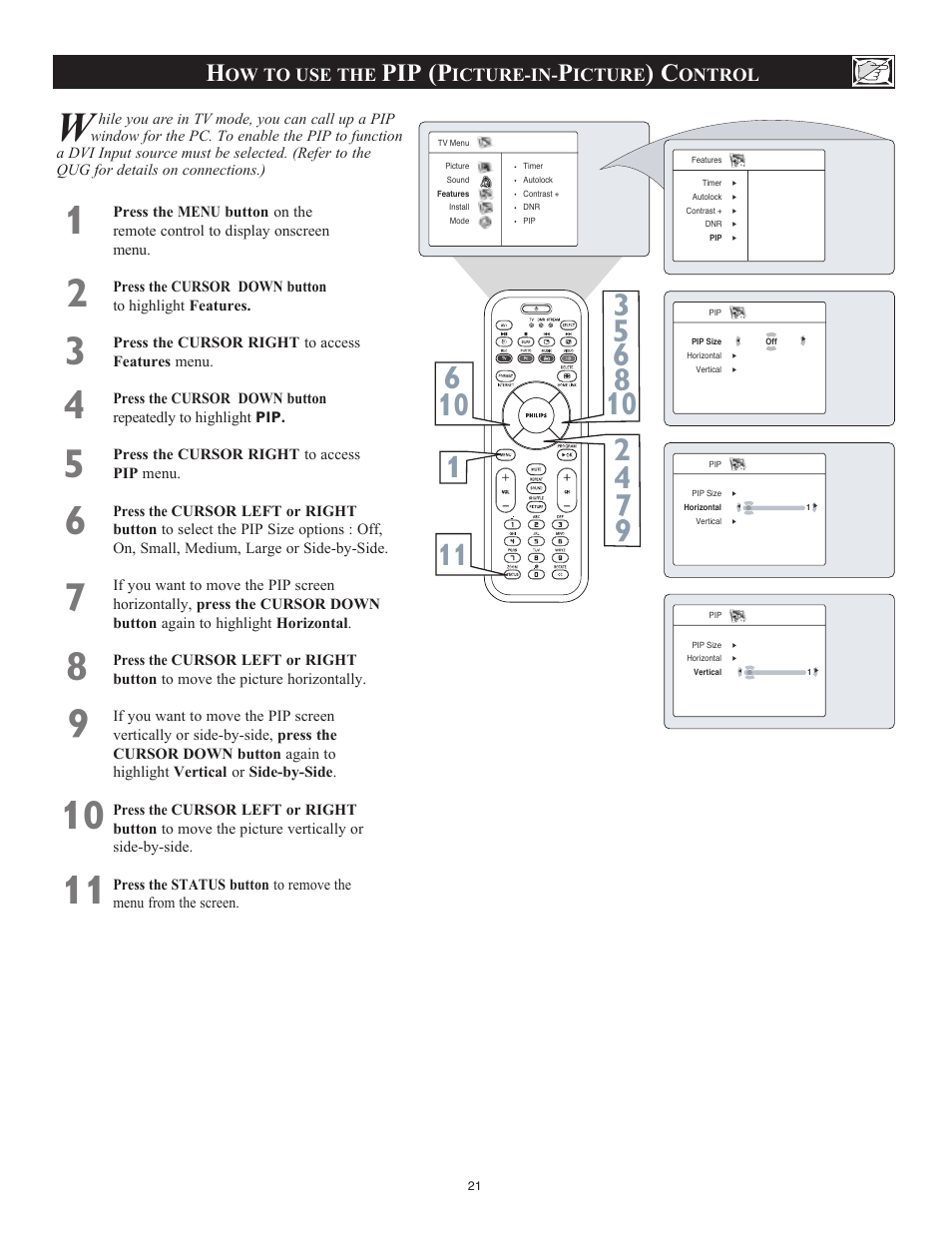 Pip (p | Philips 23PF9976I-37 User Manual | Page 45 / 64