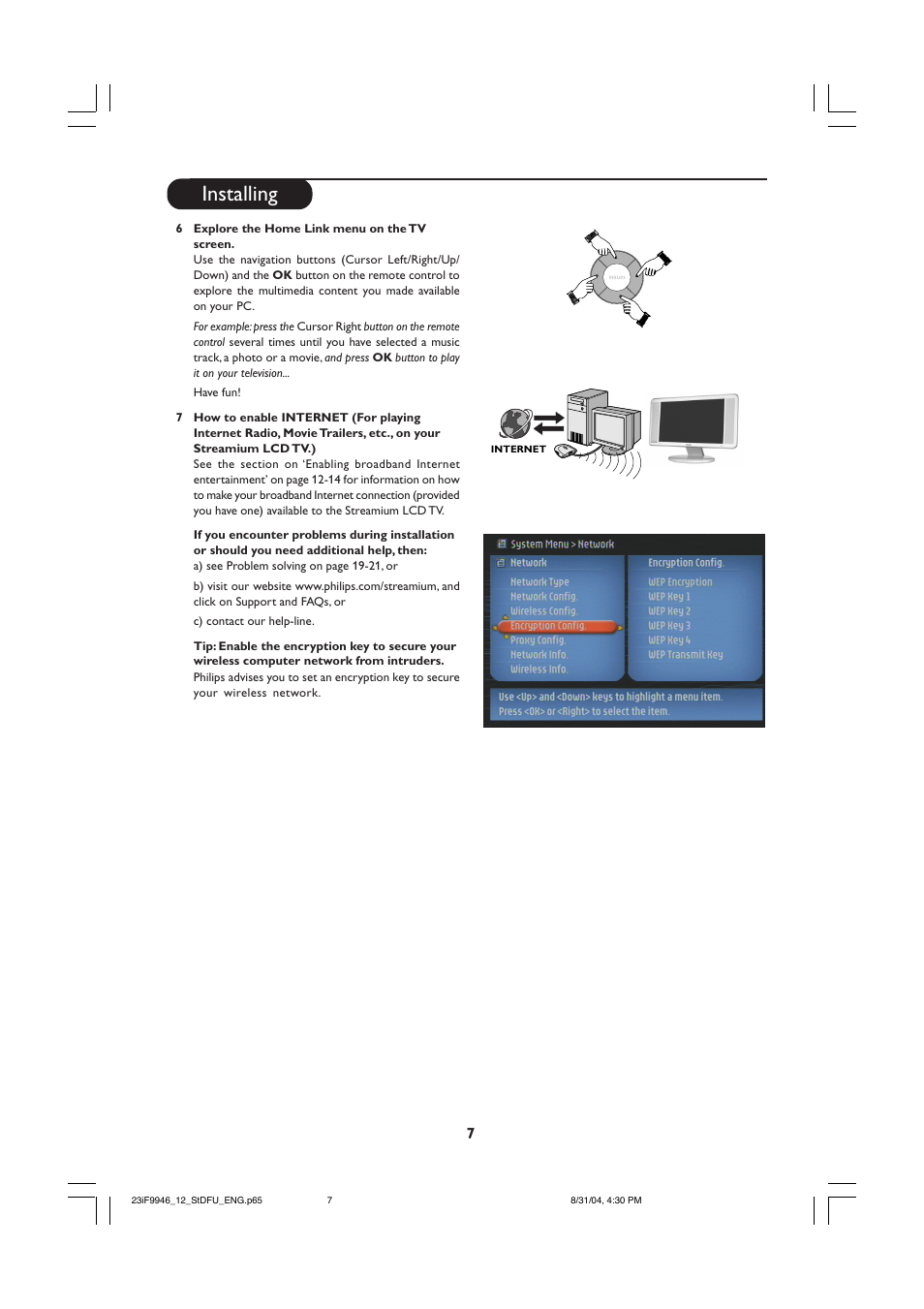 Installing | Philips 23PF9976I-37 User Manual | Page 7 / 64