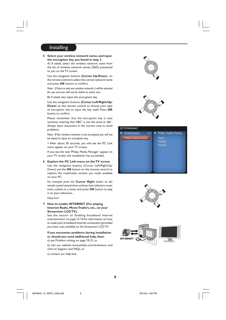Installing | Philips 23PF9976I-37 User Manual | Page 9 / 64