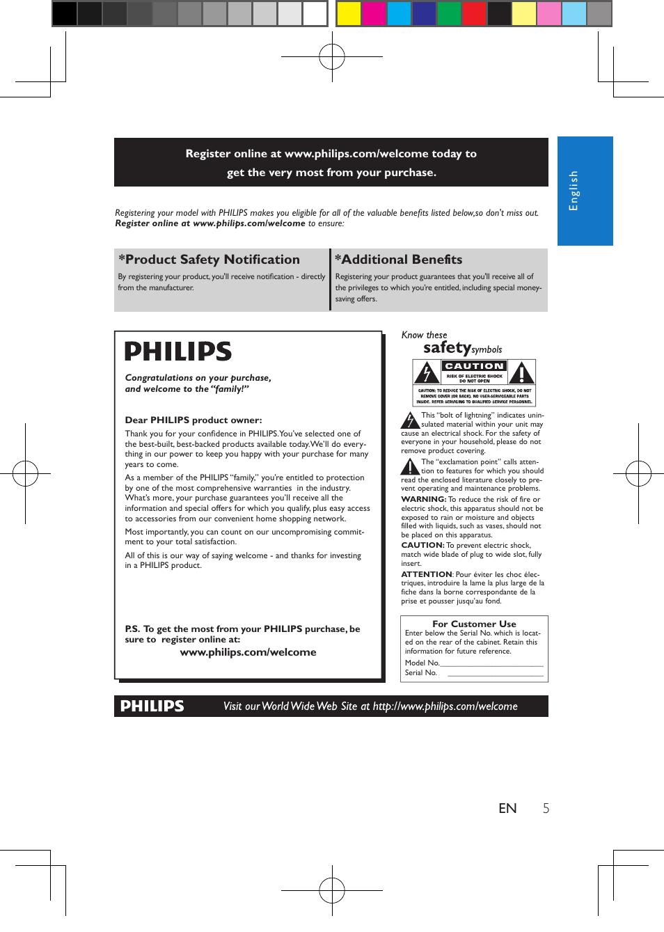 Product safety notification *additional benefits | Philips PD7012G-37 User Manual | Page 5 / 27
