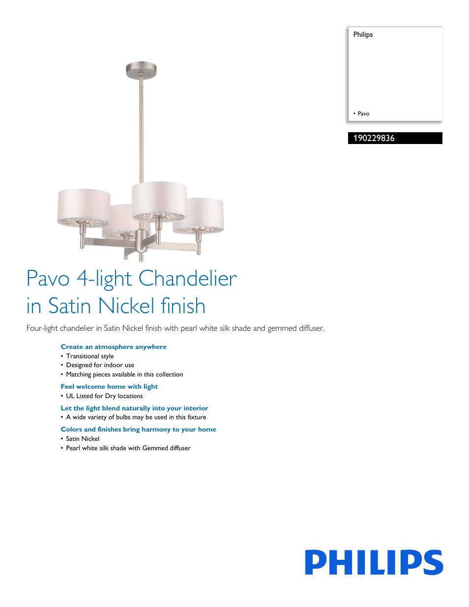 Philips 190229836 User Manual | 2 pages