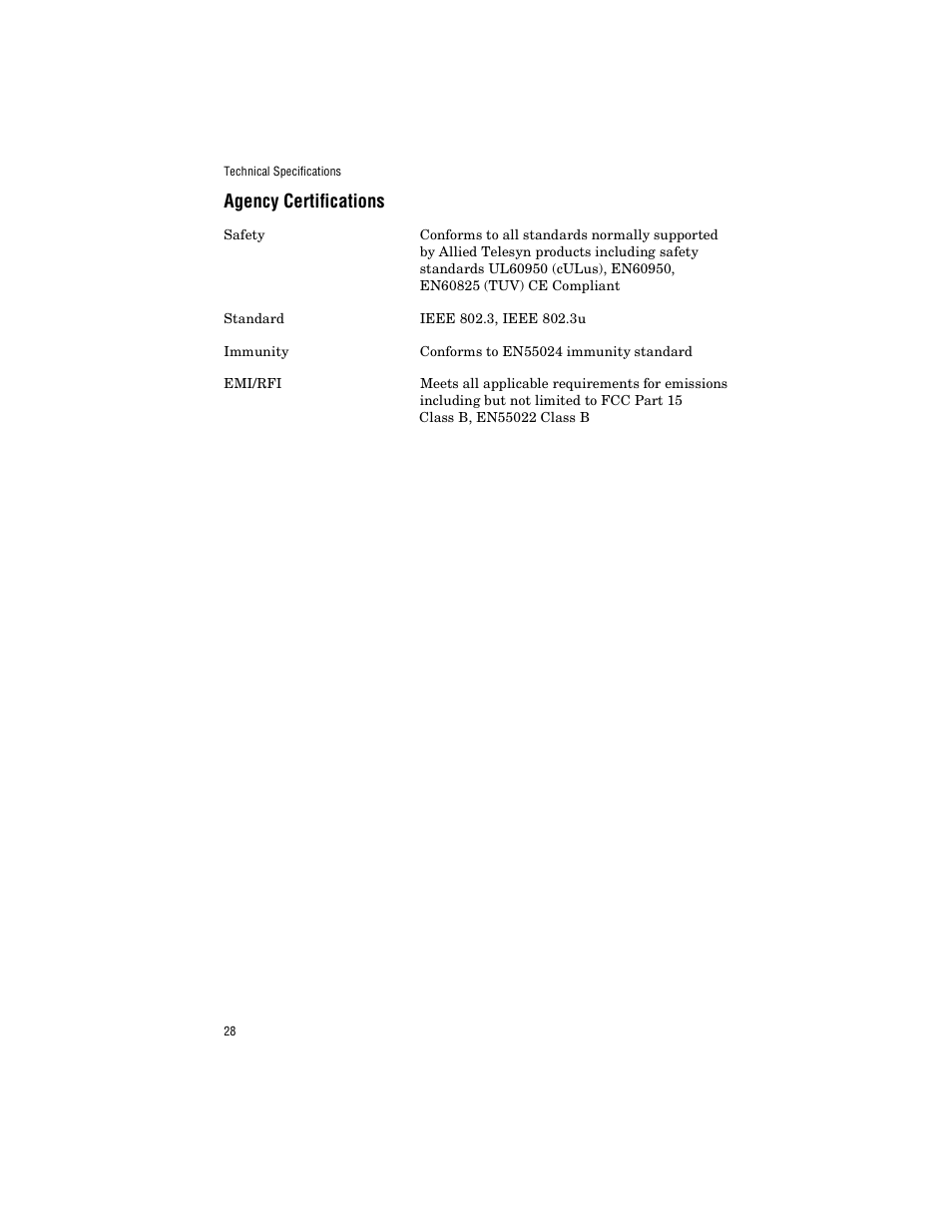 Agency certifications | Allied Telesis AT-FS238a/2 User Manual | Page 40 / 68