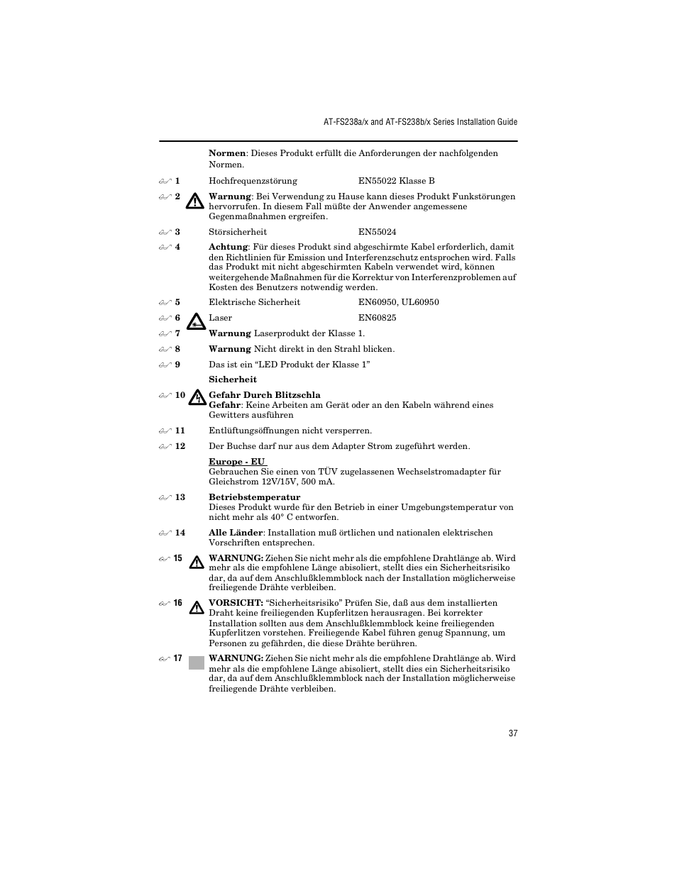 Allied Telesis AT-FS238a/2 User Manual | Page 49 / 68