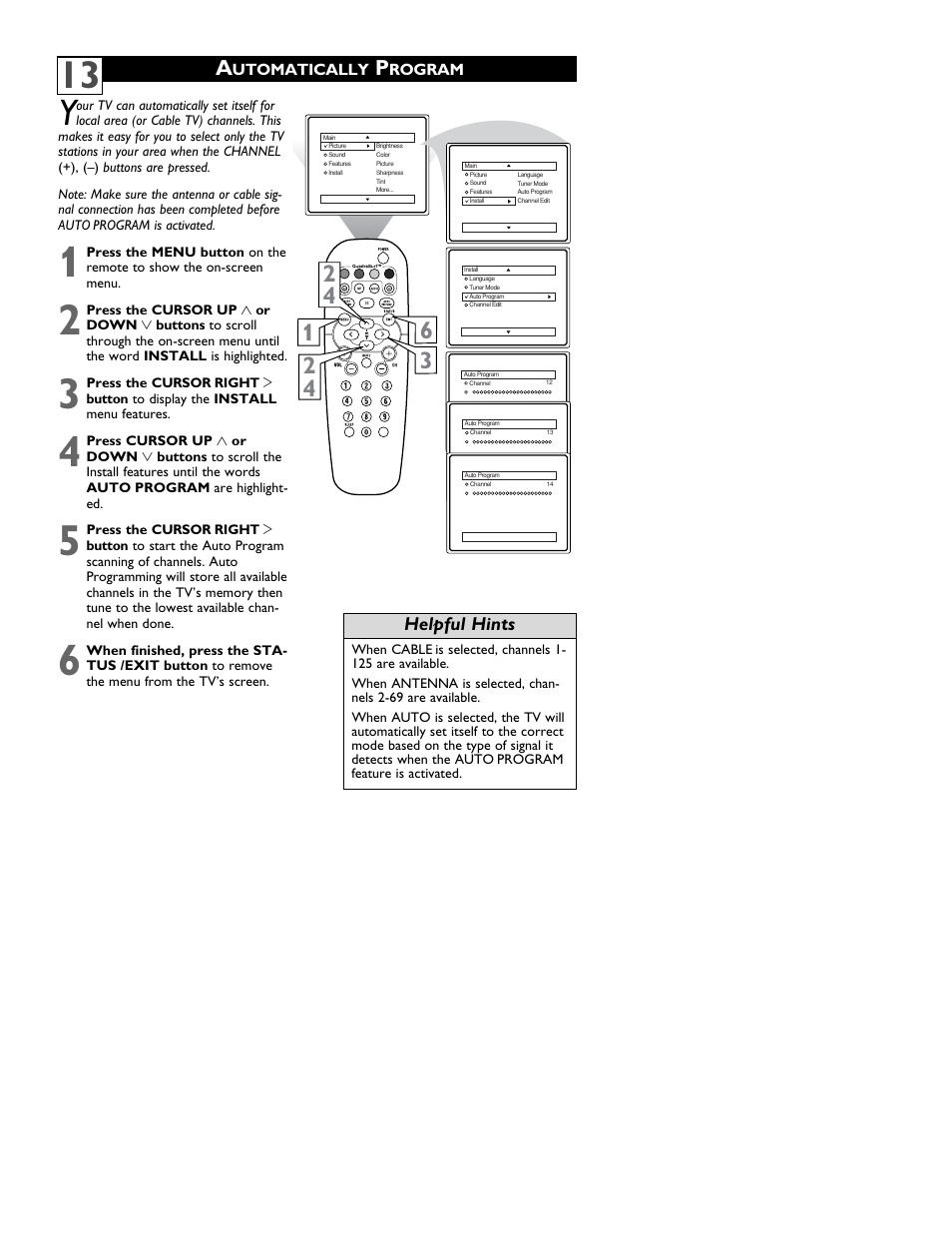 Helpful hints | Philips 20PT5441-37 User Manual | Page 17 / 36