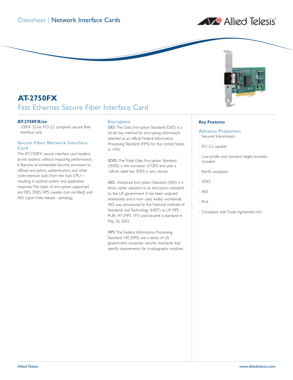 Allied Telesis AT-2750FX/ User Manual | 2 pages