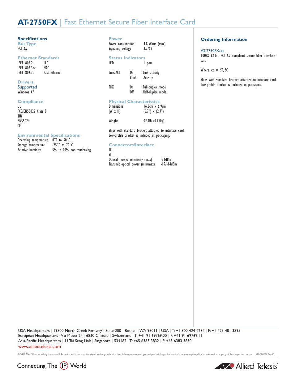 Allied Telesis AT-2750FX/ User Manual | Page 2 / 2