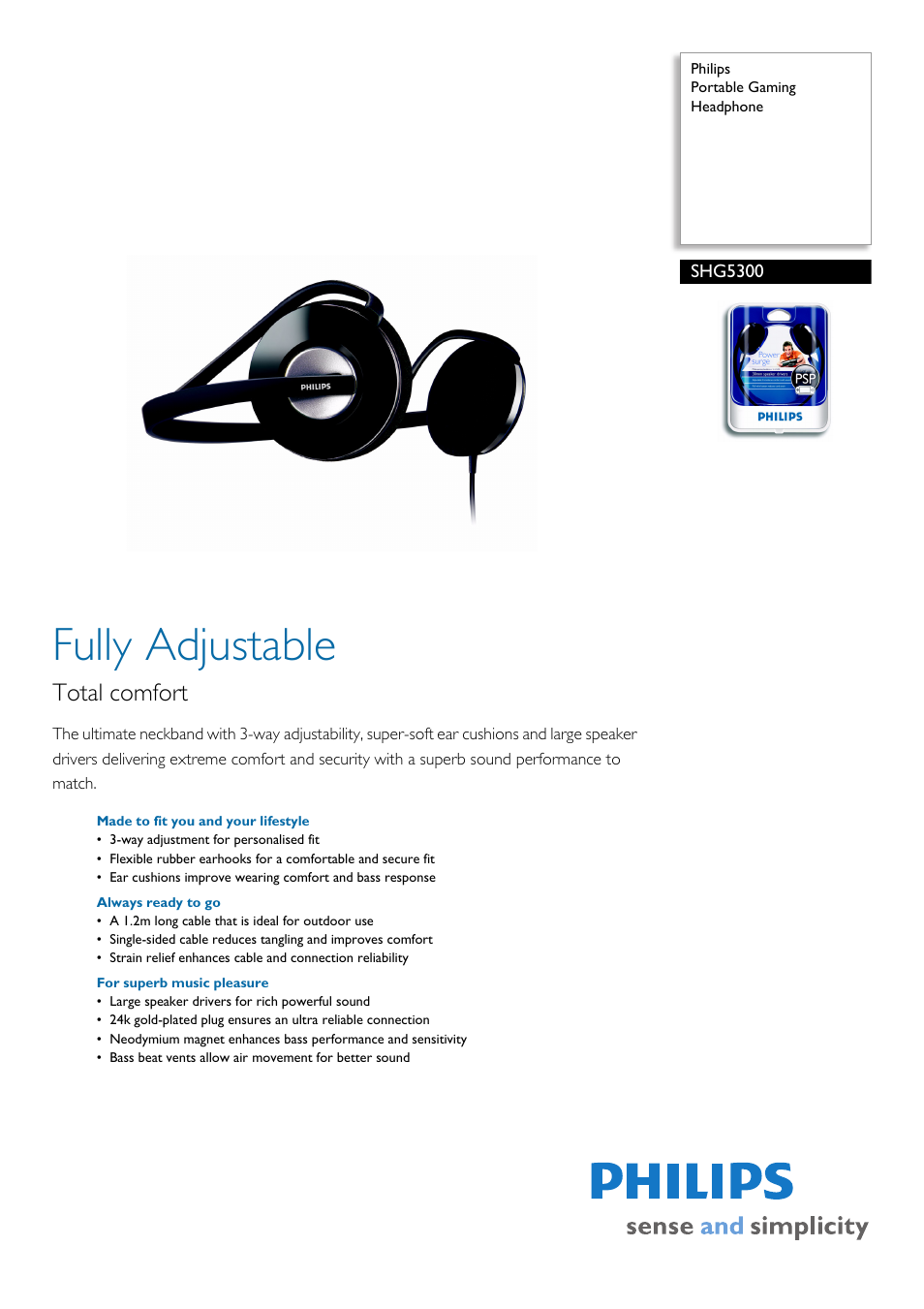 Philips SHG5300-00 User Manual | 2 pages