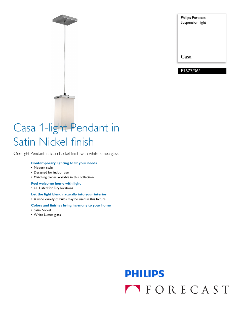 Philips F167736 User Manual | 2 pages