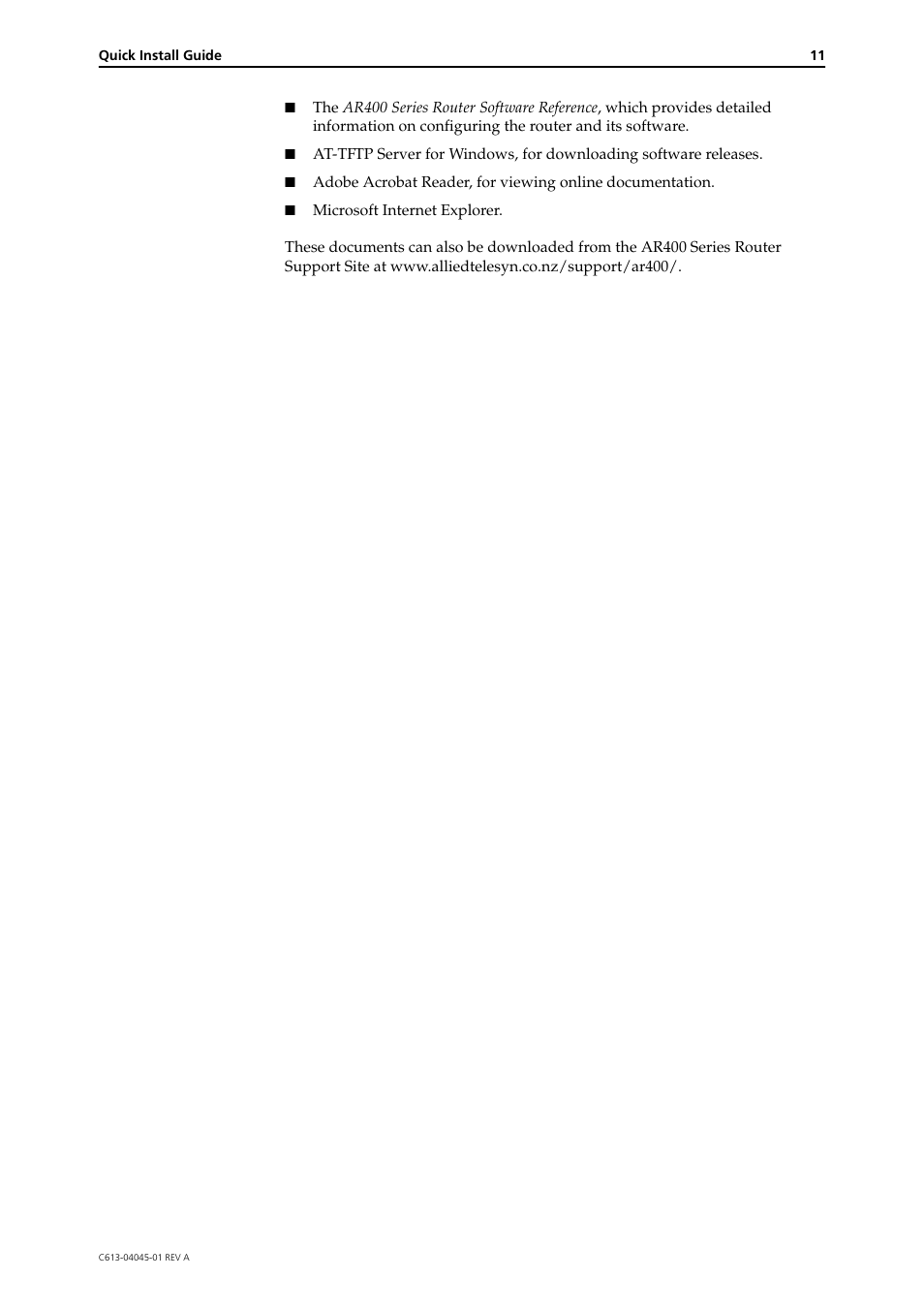 Allied Telesis AR450S User Manual | Page 11 / 11
