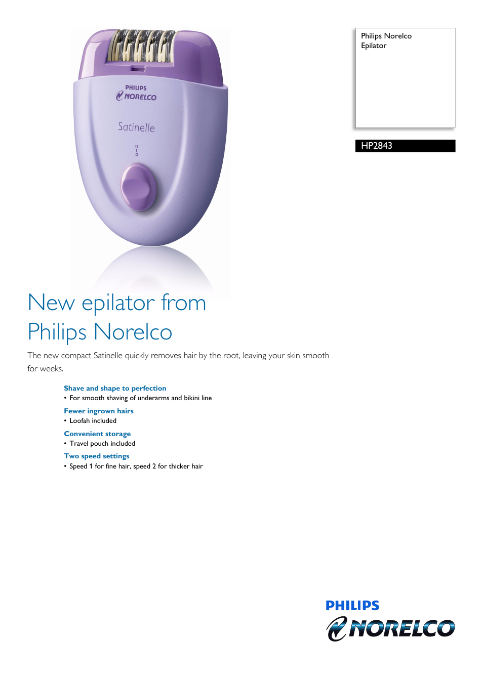 Philips HP2843-11 User Manual | 2 pages