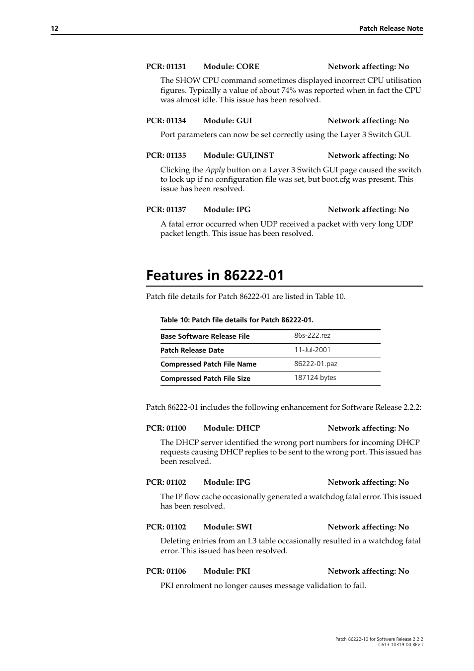 Features in 86222-01 | Allied Telesis 86222-10 User Manual | Page 12 / 14