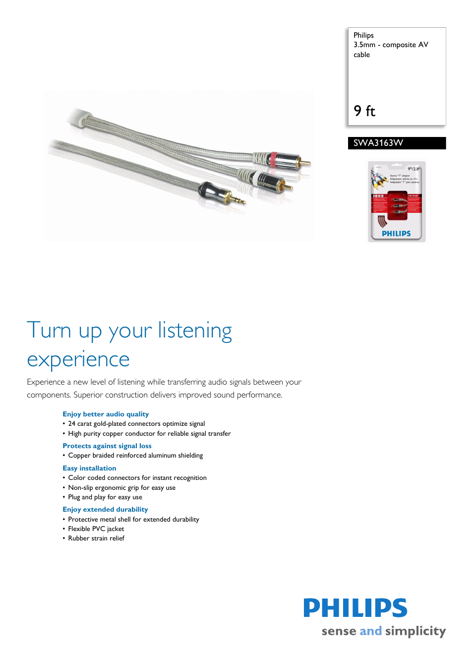 Philips SWA3163W-27 User Manual | 2 pages