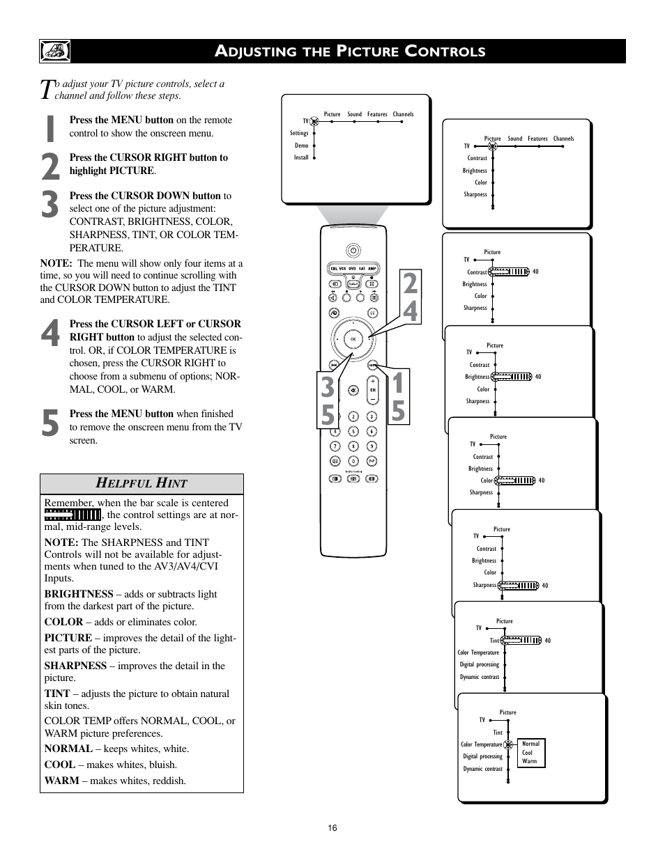 Philips 34PW9819-17 User Manual | Page 16 / 62