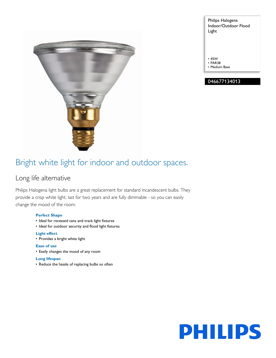 Philips 046677134013 User Manual | 2 pages