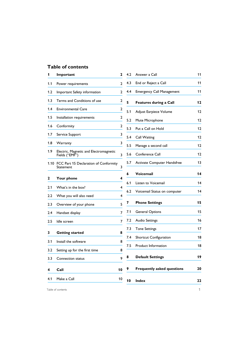 Philips VOIP1511B-37 User Manual | Page 3 / 26