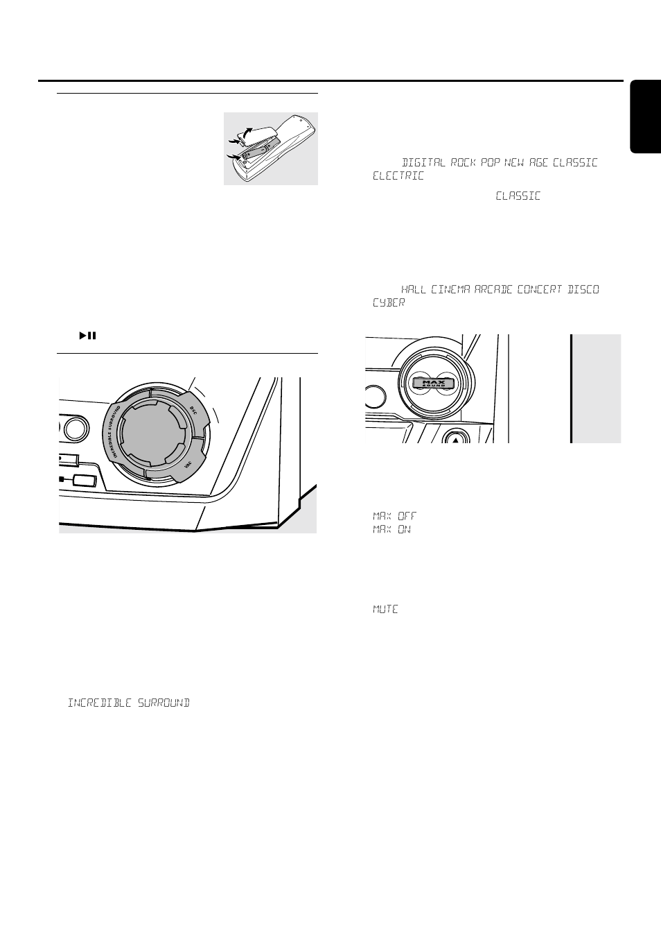 Remote control/sound control, Remote control usage, Sound control | Philips FWR33 User Manual | Page 16 / 87