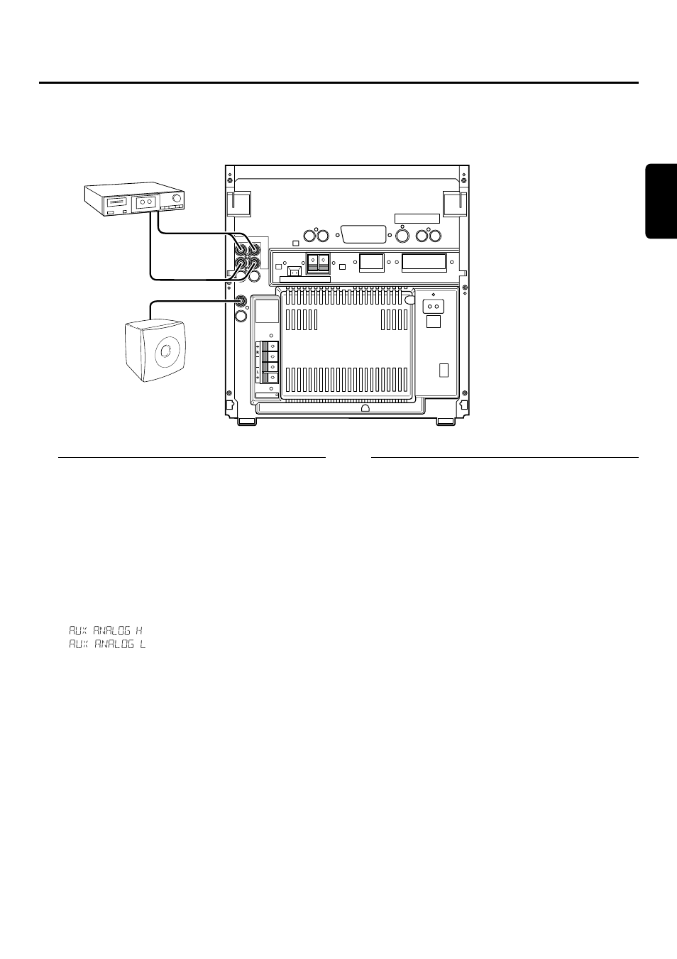 Installation, Connexions audio analogiques, Comment raccorder un subwoofer | Philips FWR33 User Manual | Page 40 / 87