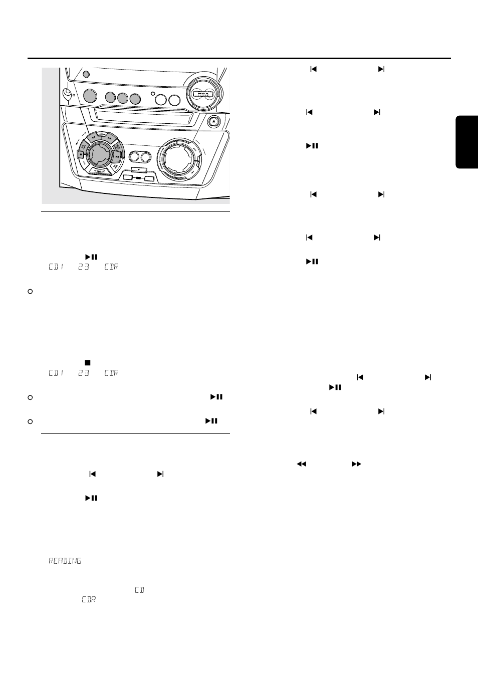 Fonctions de base, Lecture, Sélection et recherche | Philips FWR33 User Manual | Page 46 / 87