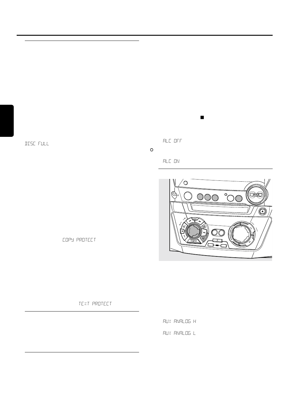 Sobre la grabación, Información básica, Grabación de línea directa (dlr) | Control automático de nivel (alc), Ajuste del nivel de grabación | Philips FWR33 User Manual | Page 75 / 87