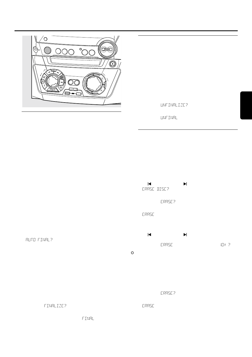 De)finalización, borrado, Finalización de discos cdr(w), Definalización de discos cdrw | Borrado de un disco cdrw | Philips FWR33 User Manual | Page 80 / 87