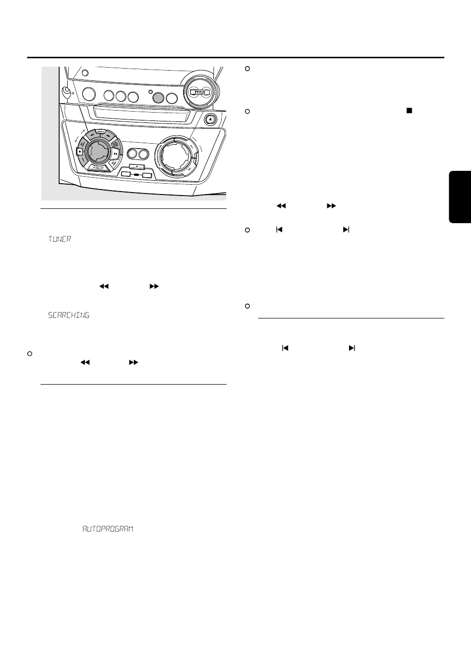 Radio, Sintonización de emisoras de radio, Almacenamiento de emisoras de radio | Philips FWR33 User Manual | Page 82 / 87