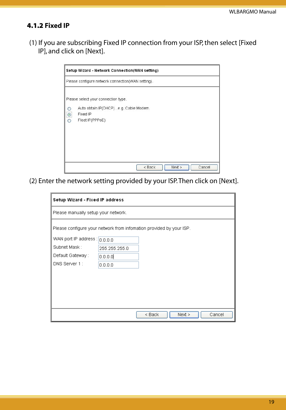 2 fixed ip | Allied Telesis CG-WLBARGMO User Manual | Page 21 / 56