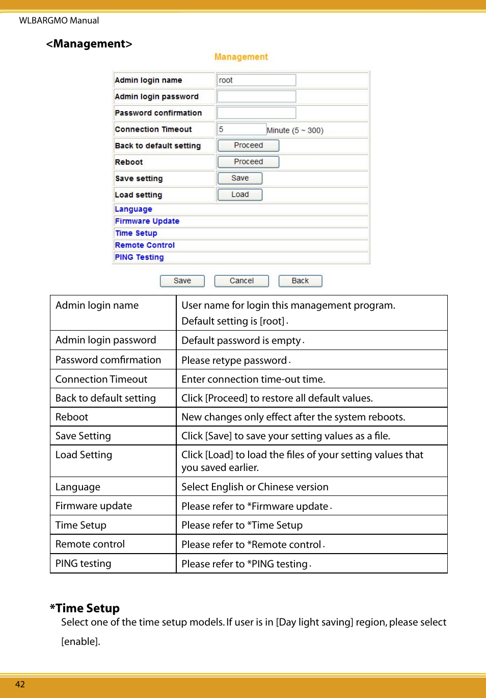 Time setup | Allied Telesis CG-WLBARGMO User Manual | Page 44 / 56