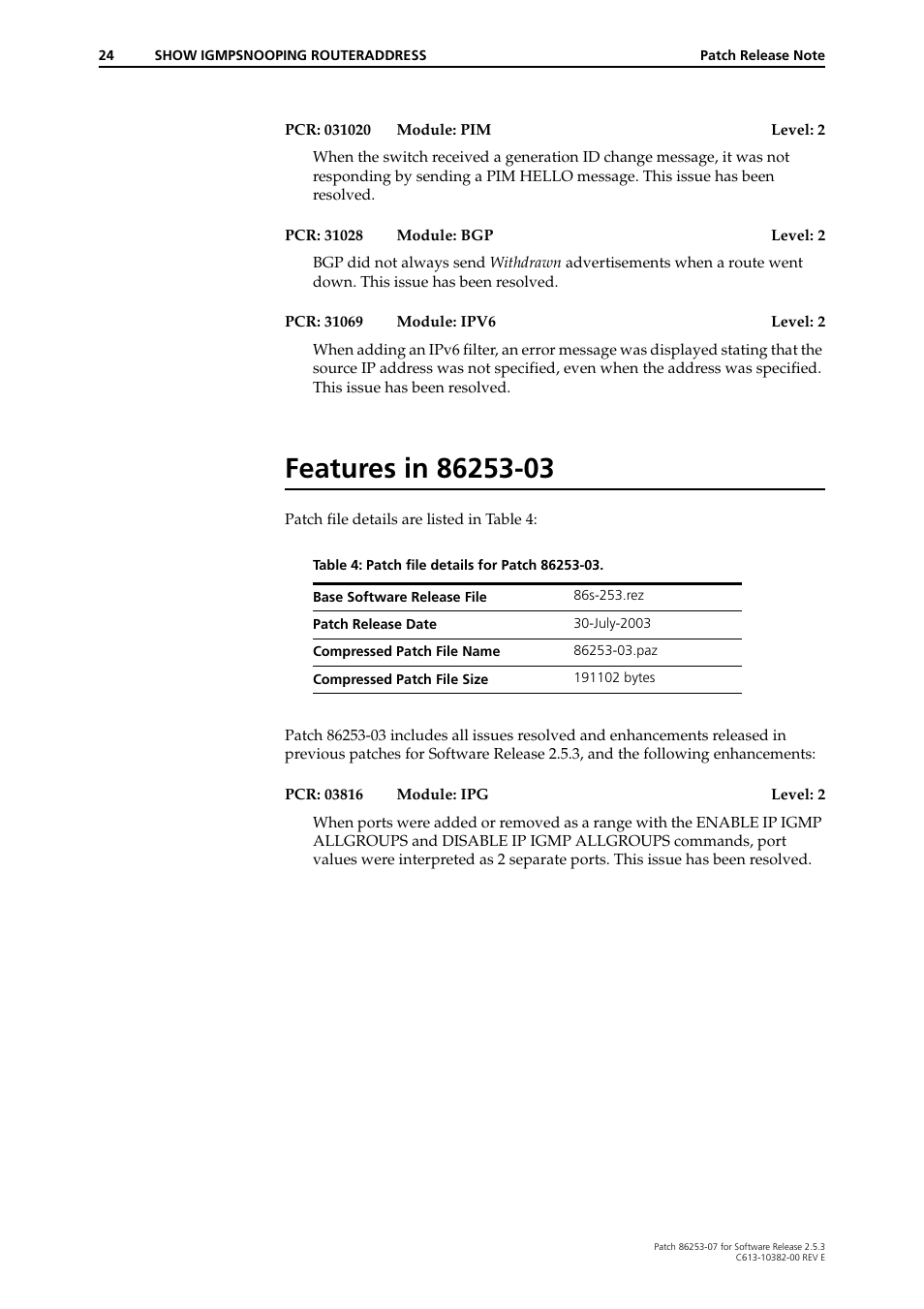 Features in 86253-03 | Allied Telesis 86253-07 User Manual | Page 24 / 34