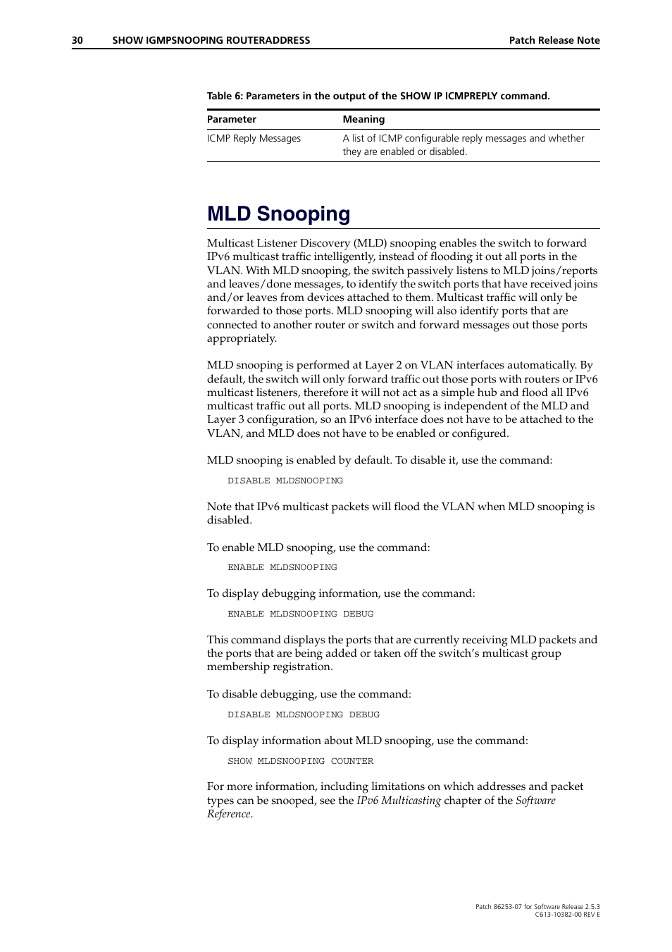 Mld snooping | Allied Telesis 86253-07 User Manual | Page 30 / 34
