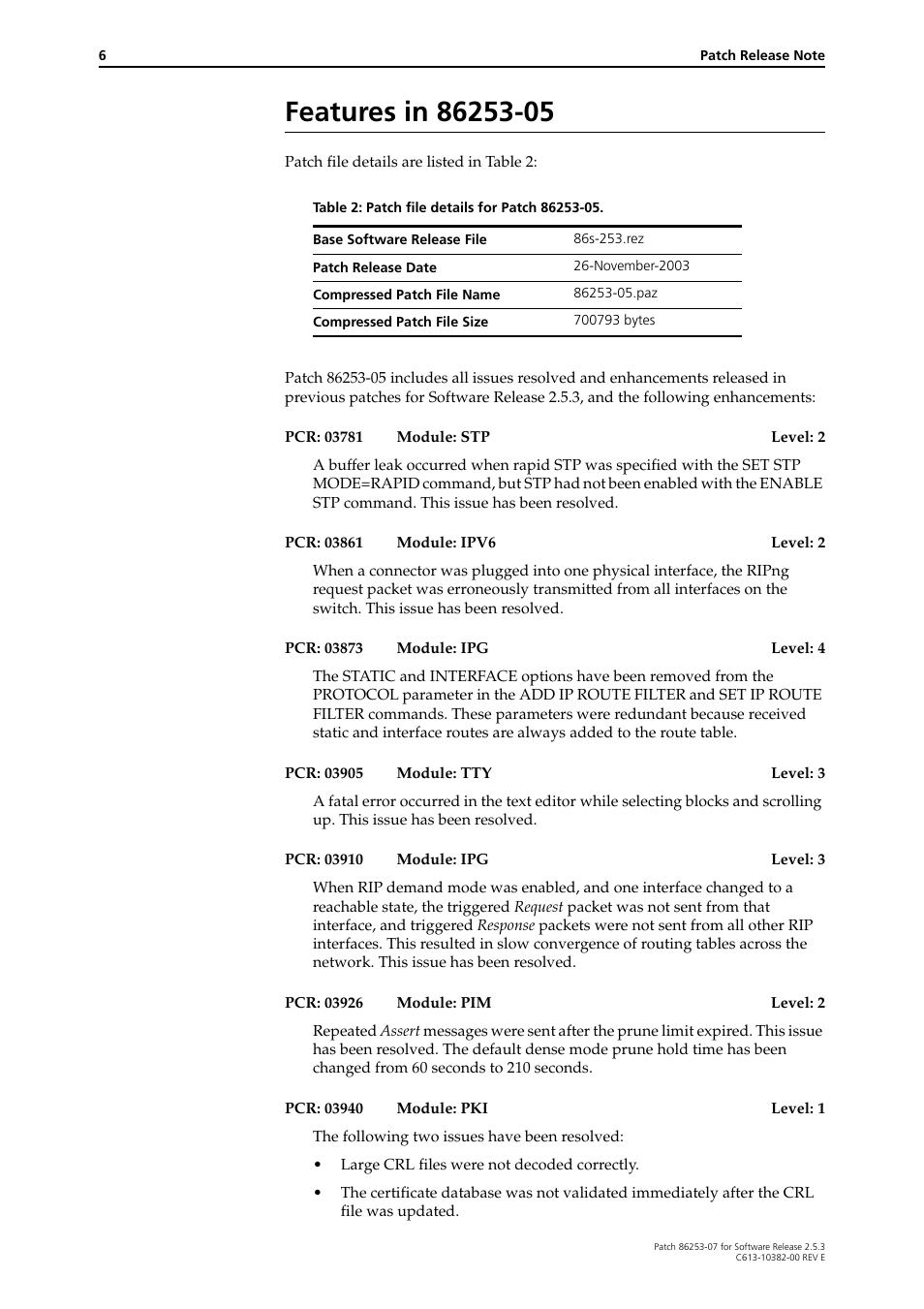 Features in 86253-05 | Allied Telesis 86253-07 User Manual | Page 6 / 34