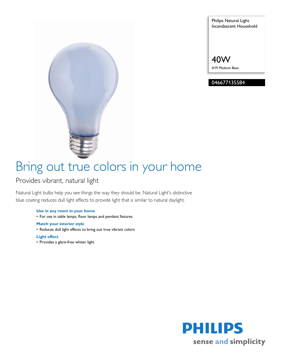 Philips 046677135584 User Manual | 2 pages