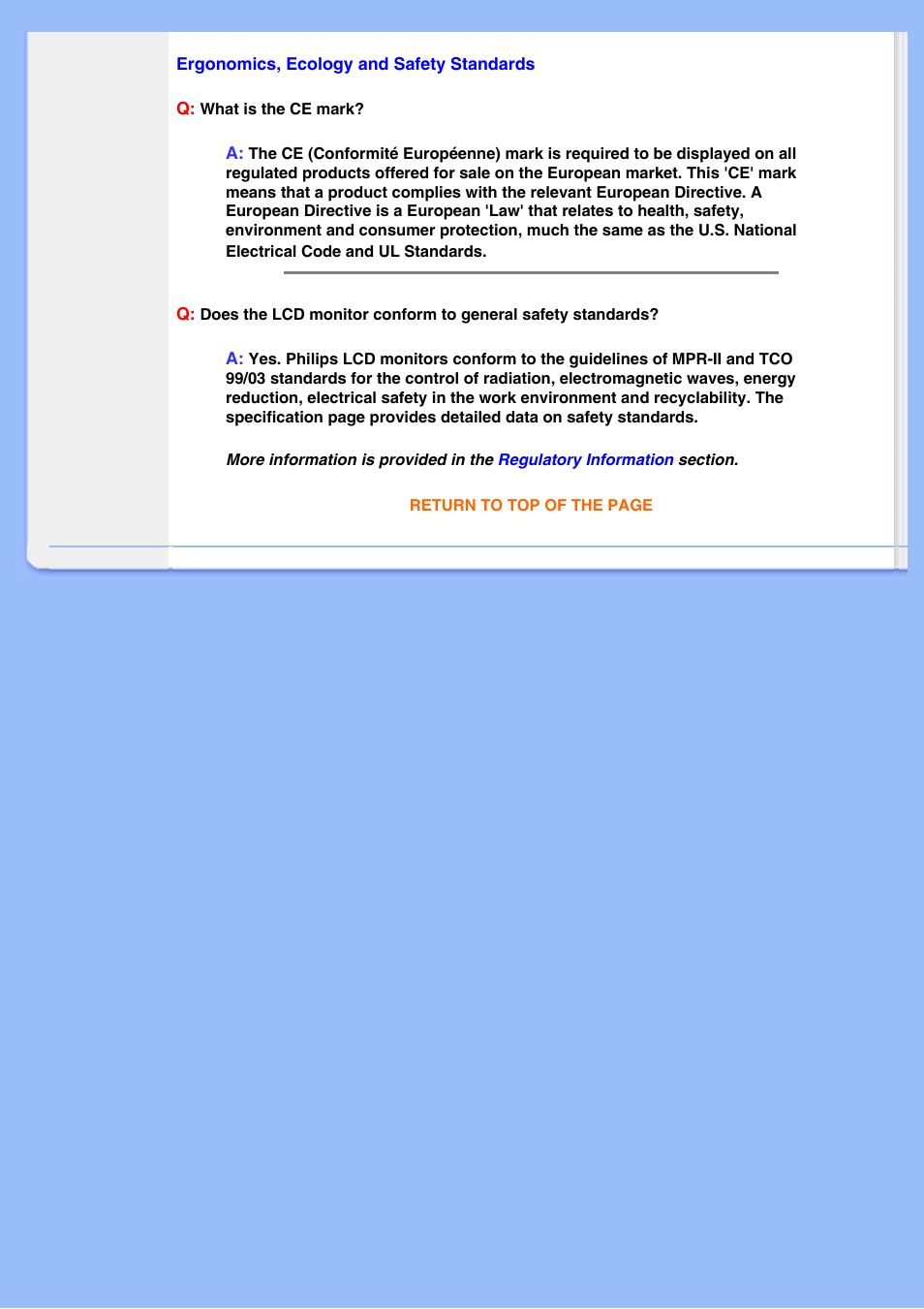 Ecology and safety standards | Philips 220BW8EB-27 User Manual | Page 10 / 85