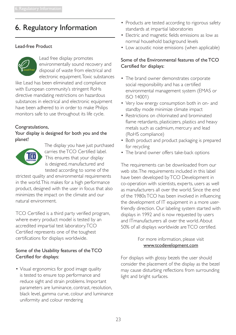 Regulatory information | Philips 197E3LSU-00 User Manual | Page 25 / 41