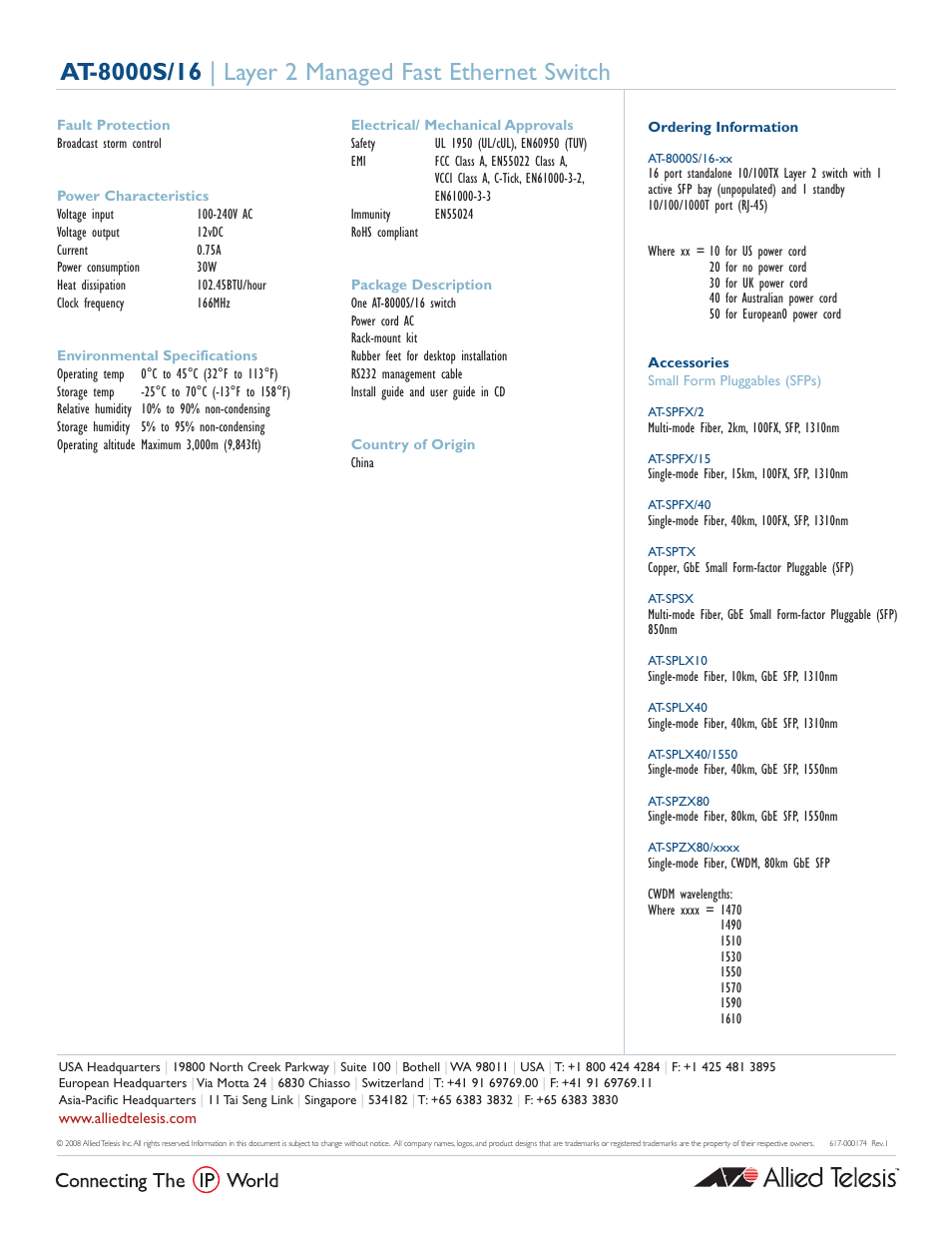 Allied Telesis AT 8000S/16 User Manual | Page 3 / 3