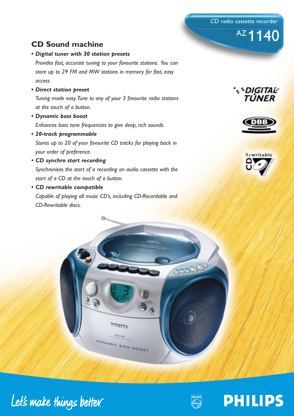 Philips AZ1141-17 User Manual | 2 pages