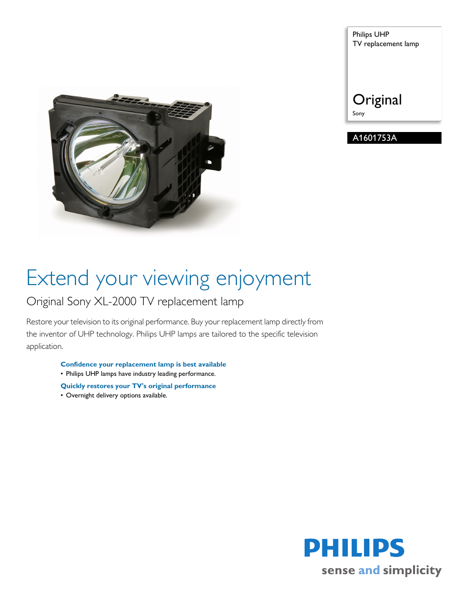 Philips A1601753A User Manual | 2 pages