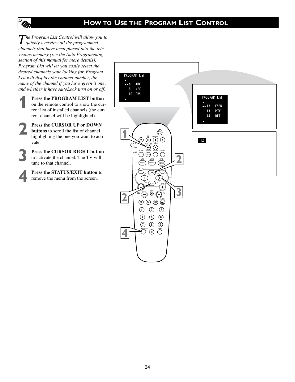 Ow to, Se the, Rogram | Ontrol | Philips 17PF9945-99 User Manual | Page 34 / 62