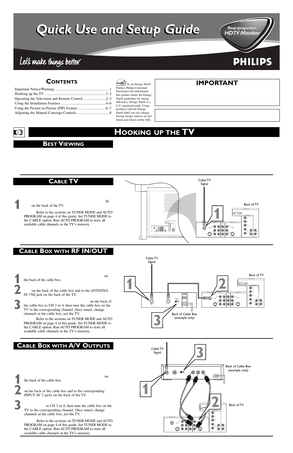 Philips 51PW9303 User Manual | 8 pages